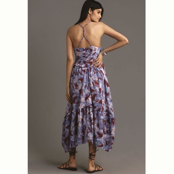 By Anthropologie Sleeveless V-Neck A-Line Midi Dress - Picture 2 of 4